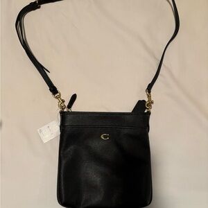 COACH Kitt Messenger Crossbody Bag in Black Leather NWT